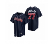 Women Atlanta Braves #77 Luke Jackson Nike Navy 2020 Replica Alternate Jersey