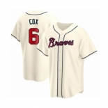 Women Bobby Cox #6 Atlanta Braves Cream Replica Alternate Jersey