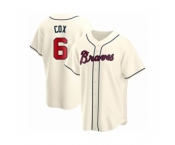 Women Bobby Cox #6 Atlanta Braves Cream Replica Alternate Jersey