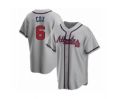 Women Bobby Cox #6 Atlanta Braves Gray Replica Road Jersey