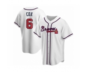 Women Bobby Cox #6 Atlanta Braves White Replica Home Jersey