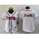 Women's Atlanta Braves Blank White Stitched MLB Cool Base Nike Jersey1