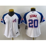 Youth Atlanta Braves #20 Marcell Ozuna Number White 2023 City Connect Cool Base Stitched Jersey