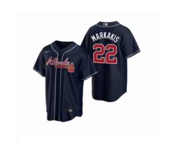 Youth Atlanta Braves #22 Nick Markakis Nike Navy 2020 Replica Alternate Jersey