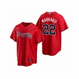 Youth Atlanta Braves #22 Nick Markakis Nike Red 2020 Replica Alternate Jersey