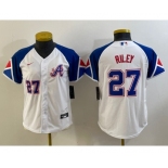 Youth Atlanta Braves #27 Austin Riley Number White 2023 City Connect Cool Base Stitched Jerseys