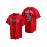 Youth Atlanta Braves #31 Greg Maddux Nike Red 2020 Replica Alternate Jersey