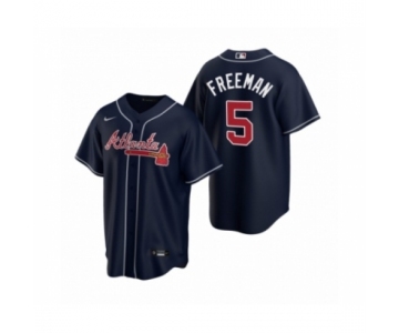 Youth Atlanta Braves #5 Freddie Freeman Nike Navy 2020 Replica Alternate Jersey