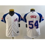 Youth Atlanta Braves #54 Max Fried White 2023 City Connect Cool Base Stitched Jersey