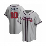 Youth Chipper Jones #10 Atlanta Braves Gray Replica Road Jersey