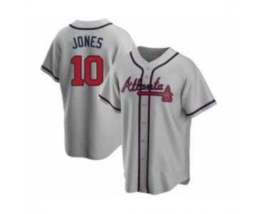 Youth Chipper Jones #10 Atlanta Braves Gray Replica Road Jersey