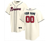 Men's Atlanta Braves Custom Nike Cream Authentic Cool Base Baseball Jersey