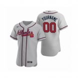 Men's Atlanta Braves Custom Nike Gray Authentic 2020 Road Jersey