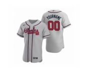 Men's Atlanta Braves Custom Nike Gray Authentic 2020 Road Jersey