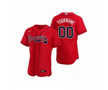 Men's Atlanta Braves Custom Nike Red Authentic 2020 Alternate Jersey