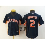 Youth Houston Astros #2 Alex Bregman Nike Authentic Navy Blue Alternate Cool Base Baseball Jersey