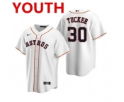 Youth Houston Astros #30 Kyle Tucker White Cool Base Stitched Jersey