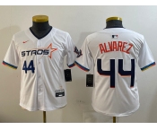 Youth Houston Astros #44 Yordan Alvarez White 2025 City Connect Limited Stitched Baseball Jersey