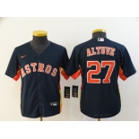 Youth Houston Astros#27 Mike Trout Nike Authentic Navy Blue Alternate Cool Base Baseball Jersey