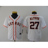 Youth Nike Houston Astros #27 Jose Altuve Authentic White Alternate Cool Base Baseball Jersey