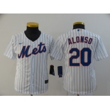 Nike Women's New York Mets #20 Pete Alonso Authentic Royal White Alternate Home Cool Base Baseball Jersey