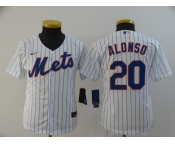 Nike Women's New York Mets #20 Pete Alonso Authentic Royal White Alternate Home Cool Base Baseball Jersey