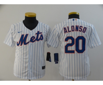 Nike Women's New York Mets #20 Pete Alonso Authentic Royal White Alternate Home Cool Base Baseball Jersey