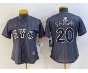 Women's New York Mets #20 Pete Alonso Grey 2024 City Connect Cool Base Stitched Jersey