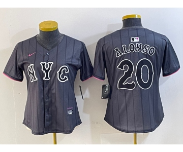 Women's New York Mets #20 Pete Alonso Grey 2024 City Connect Cool Base Stitched Jersey