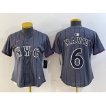 Women's New York Mets #6 Starling Marte Gray 2024 City Connect Cool Base Stitched Jersey