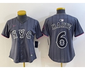 Women's New York Mets #6 Starling Marte Gray 2024 City Connect Cool Base Stitched Jersey