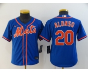 Nike Youth New York Mets #20 Pete Alonso Authentic Royal Blue Alternate Home Cool Base Baseball Jersey