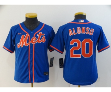 Nike Youth New York Mets #20 Pete Alonso Authentic Royal Blue Alternate Home Cool Base Baseball Jersey