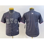 Youth New York Mets Blank Gray 2024 City Connect Cool Base Stitched Jersey