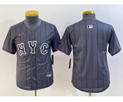 Youth New York Mets Blank Gray 2024 City Connect Cool Base Stitched Jersey