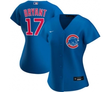 Women's Chicago Cubs #17 Kris Bryant Alternate 2020 Baseball Player Jersey Royal