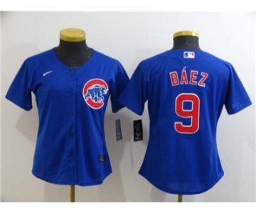 Women's Cubs #9 Javier Baez Royal 2020 Stitched Baseball Cool Base Jersey