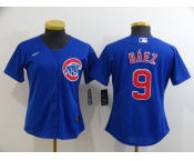 Women's Nike Chicago Cubs #9 Javier Baez Authentic Royal Blue Alternate Baseball Jersey