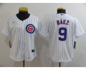 Women's Nike Chicago Cubs #9 Javier Baez Authentic Royal White Alternate Baseball Jersey