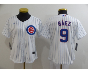 Women's Nike Chicago Cubs #9 Javier Baez Authentic Royal White Alternate Baseball Jersey