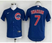 Youth Chicago Cubs #7 Dansby Swanson Blue Stitched MLB Cool Base Nike Jersey