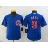 Youth Nike Chicago Cubs #9 Javier Baez Authentic Blue Home Cool Base Baseball Jersey