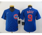 Youth Nike Chicago Cubs #9 Javier Baez Authentic Blue Home Cool Base Baseball Jersey