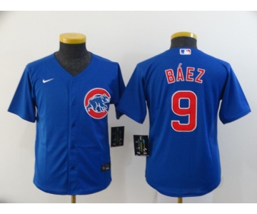 Youth Nike Chicago Cubs #9 Javier Baez Authentic Blue Home Cool Base Baseball Jersey