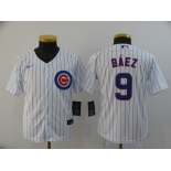 Youth Nike Chicago Cubs #9 Javier Baez Authentic White Home Cool Base Baseball Jersey