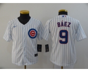 Youth Nike Chicago Cubs #9 Javier Baez Authentic White Home Cool Base Baseball Jersey