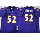 NFL Men's Baltimore Ravens #52 Ray Lewis M&N  Purple  Football Jersey