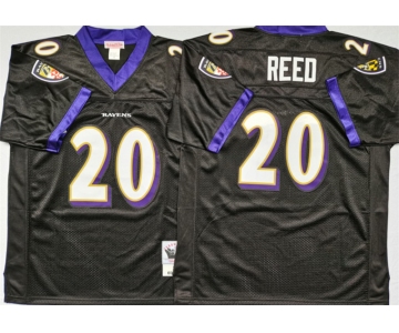 NFL Men's Baltimore Ravens#20 Ed Reed M&N  Black  Football Jersey