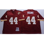 Mitchell and Ness Washington Redskins #44 John Riggins Red With 50TH Patch Authentic Throwback Football Jersey