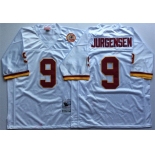 Mitchell and Ness Washington Redskins #9 Sonny Jurgensen White With 50TH Patch Authentic Throwback Football Jersey